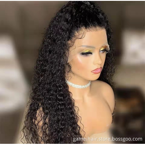 China suppliers wholesale frontal custom wigs 100% brazilian Virgin human hair 13x4" transparent lace water wave human hair wigs